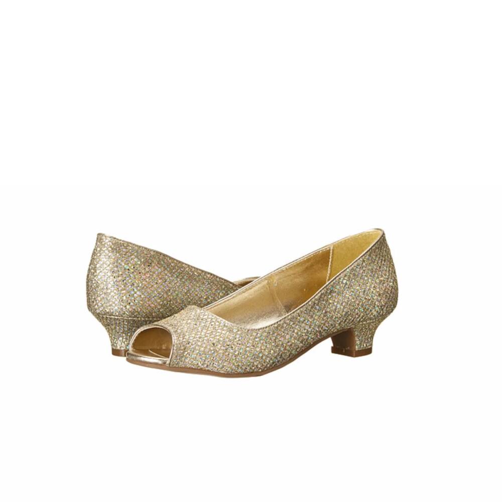 NEW KENNETH COLE girl's party shine low heel shoes in gold
